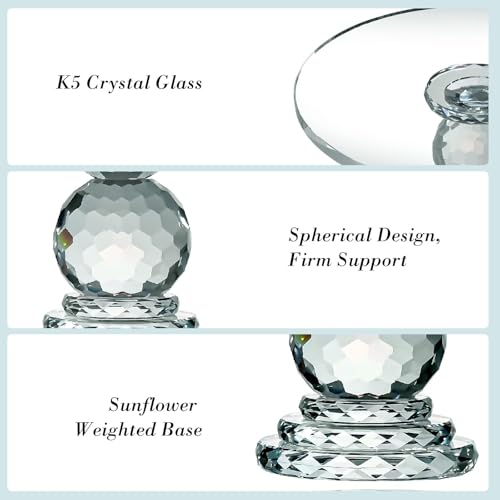 Uten Crystal Glass Cake Stand, 11'' Cake Display Stand, Crystal Glass Fruit Plate, Clear Crystal Cake Stand, Display Desserts Holder for Wedding Cakes Serving Platters - Image 3