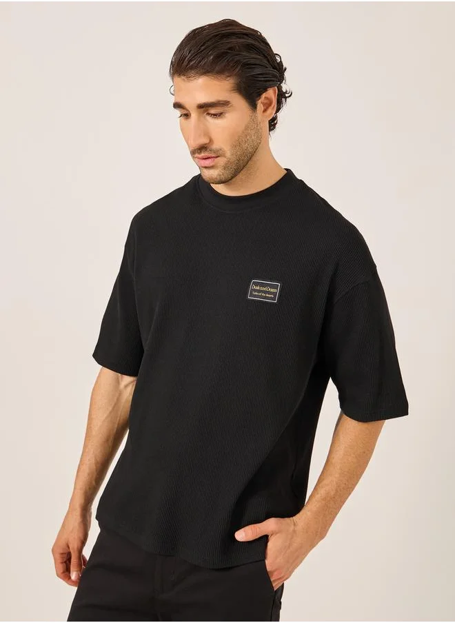 ستايلي Waffle Textured Short Sleeve Regular Fit T-Shirt