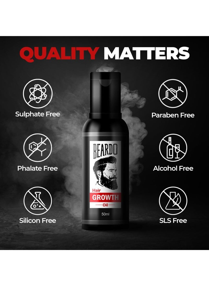 BEARDO - Beard Booster Combo - Beard and Hair Growth Oil 50 ml - with Beard Advance Derma Roller for Men - Supports faster beard growth and thicker looking beard - Image 1