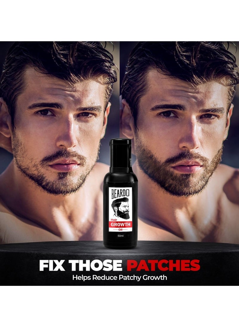BEARDO - Beard Booster Combo - Beard and Hair Growth Oil 50 ml - with Beard Advance Derma Roller for Men - Supports faster beard growth and thicker looking beard - Image 1
