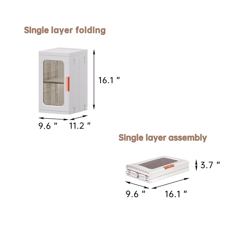 CXCJAI Mini Storage Cabinet with Doors and Shelves Countertop Cabinet Bathroom Storage Kitchen Cabinet with Adjustable Shelf Cabinet Organizer Toilet Paper Linen Closet 1 Layer(White) - Image 4