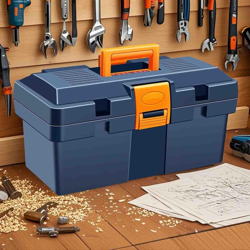 Anyyion 13In Small Tool Box,Lockable Tool Box for Home,Truly Rugged,No Removable Tray(Blue) - Image 5