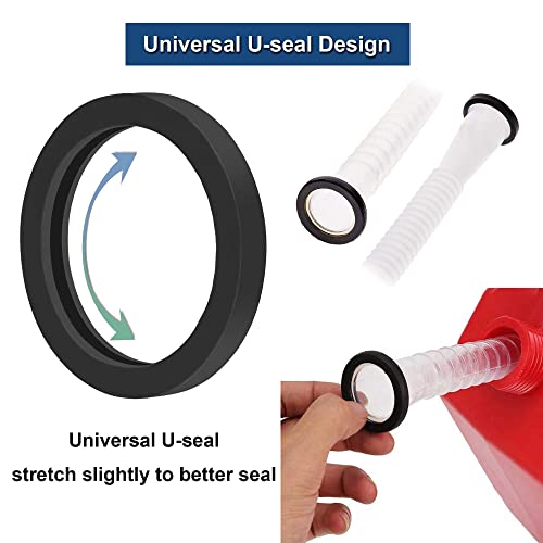 ALAMSCN 8PCS Fuel Gas Can Spout Gasket Seals Replacement Rubber Gaskets Washer Seal O Ring for Universal Plastic 5 Gal 10 20L Fuel Tank Spout - Image 3