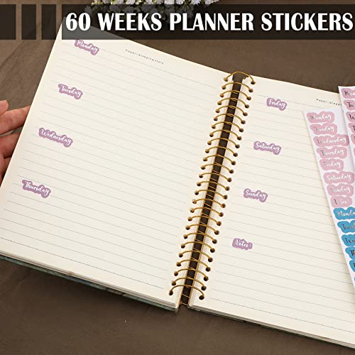Pajean 480 Pcs Day of The Week Stickers Silver Foiled Date Covers Decorative Day of The Week Stickers Self Adhesive Removable Labels for Planners Journal School(Mixed Size,Shaped) - Image 4