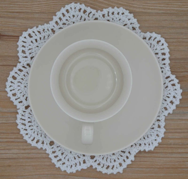 SouthMage 12 Hand Crochet White Round Lace Doilies Lot for Table Wedding Coasters - Image 3