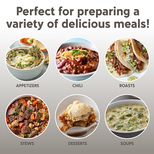 COOK WITH COLOR 2QT Mini Electric Round Slow Cooker - Adjustable Settings, Removable Stoneware Pot, Tempered Glass Lid, Dishwasher Safe, Cool-Touch Side Handles, Sand - Image 5