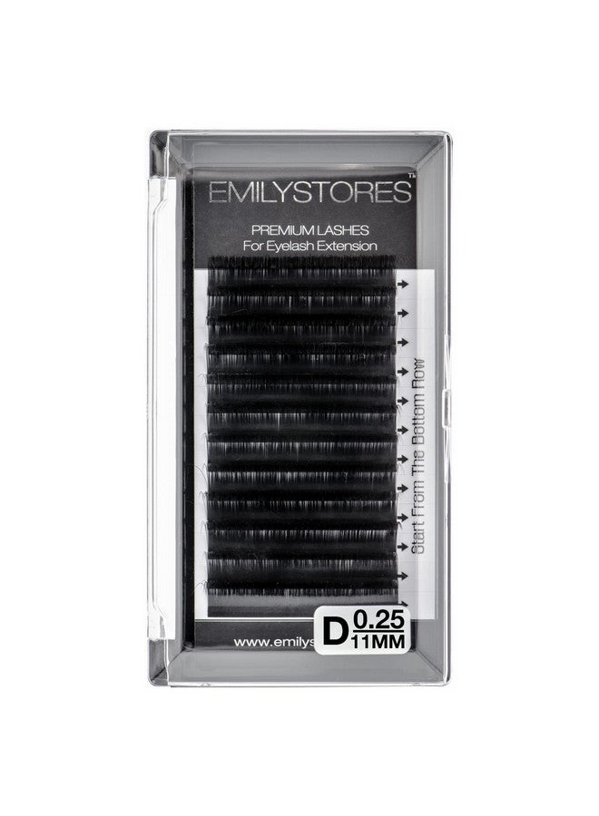 EMILYSTORES Eyelash Extensions 0.25Mm Thickness D Curl Length 11Mm Silk Mink Fake Eye Lashes In One Tray - Image 2