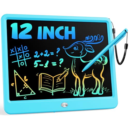 Bravokids 12 Inch LCD Writing Tablet for 3 Year Olds Electronic Drawing Pad and Doodle Board as Educational Birthday Gifts for Girls and Boys Blue - Image 1
