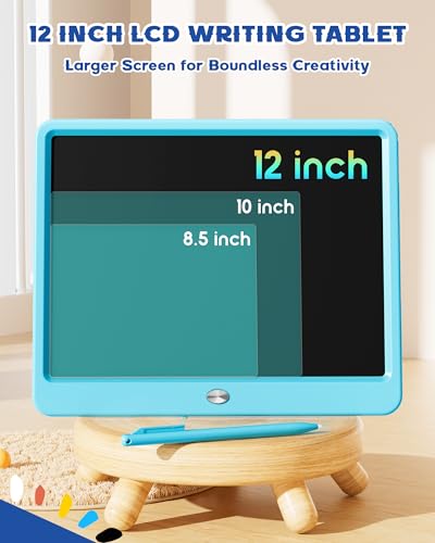 Bravokids 12 Inch LCD Writing Tablet for 3 Year Olds Electronic Drawing Pad and Doodle Board as Educational Birthday Gifts for Girls and Boys Blue - Image 5