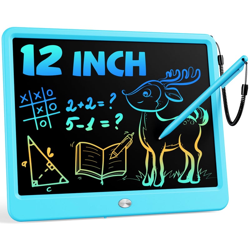 Bravokids 12 Inch LCD Writing Tablet for 3 Year Olds Electronic Drawing Pad and Doodle Board as Educational Birthday Gifts for Girls and Boys Blue - Image 2