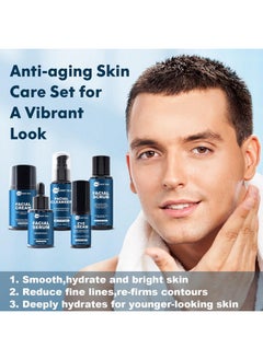 FULLLIGHT TECH Gifts for Men,Mens Anti Aging Skin Care Kit,Reduce Wrinkles & Hydrate Skin w/Facial Cleanser,Scrub,Cream,Serum,Eye Cream Unique Men Gifts Stocking Stuffers for Christmas,Gift for Him Boyfriend Husband  - Image 4