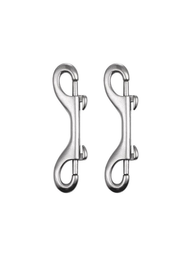 DELSWIN Double Ended Bolt Snap Hooks - 2 Pack Heavy Duty 316 Stainless Steel Trigger Chain 3.5 Inch Marine Grade Metal Clips for Farm Use,Water Bucket,Dog Leash,Horse Tack,Key Chain and Diving - Image 1