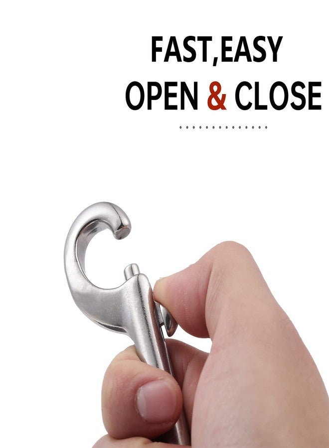 DELSWIN Double Ended Bolt Snap Hooks - 2 Pack Heavy Duty 316 Stainless Steel Trigger Chain 3.5 Inch Marine Grade Metal Clips for Farm Use,Water Bucket,Dog Leash,Horse Tack,Key Chain and Diving - Image 4