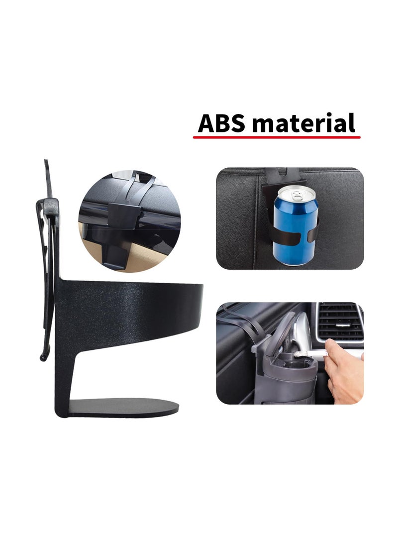 SOLARAE 2 PCS Car Cup Holder for 0.4In Hook, 5.5In x 3.0In x 3.0In Multifunctional Plastic Vehicle Seat Back Drink Bottle Holder, Universal Hanging Waterproof Auto Headrest Cup Organizer (Black) - Image 5