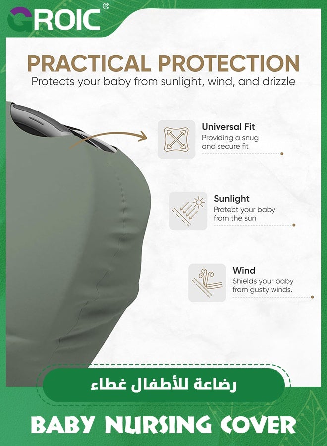 GROIC Infant Car Seat Cover,Baby Multi-Use Cover,9-in-1 Car Seat Covers for Babies, Nursing Cover for Breastfeeding & More, Multi-use Carseat Canopy for Babies,Infant Carseat Cover - Image 3