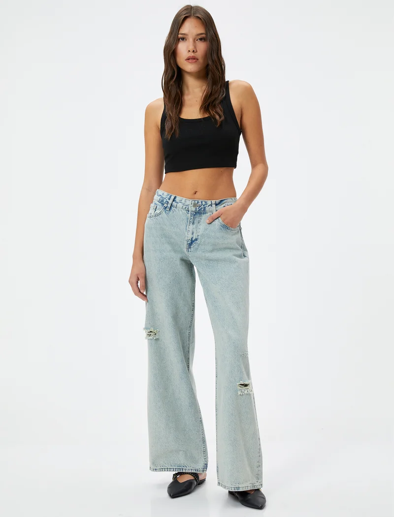 كوتون Loose Straight Jeans