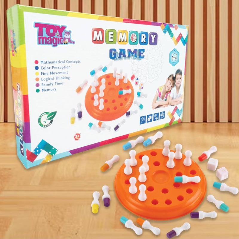 ToyMagic Plastic Memory Match Stick Colorful Chess Family Board Games |Montessori Preschool Learning Educational Toy for 3+Year Old 2 Player Game | Ideal Gift for Brain Development & Cognitive Skills - Image 1