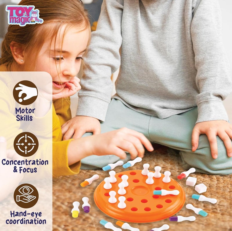 ToyMagic Plastic Memory Match Stick Colorful Chess Family Board Games |Montessori Preschool Learning Educational Toy for 3+Year Old 2 Player Game | Ideal Gift for Brain Development & Cognitive Skills - Image 4