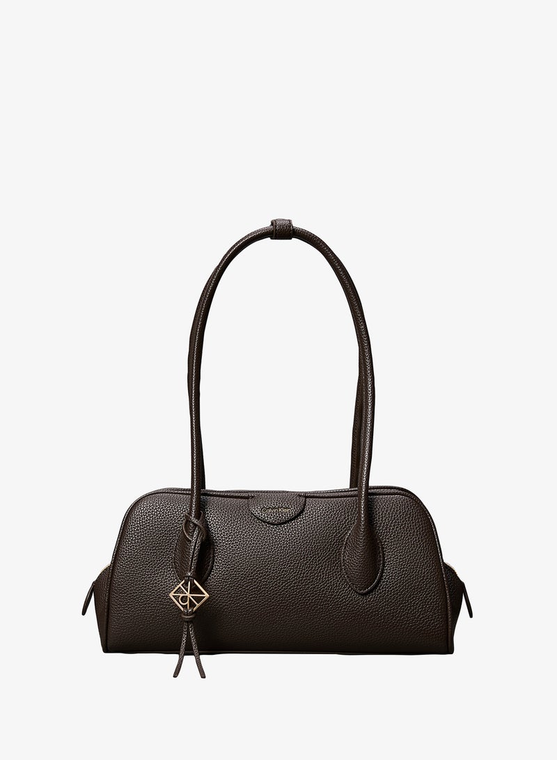 CALVIN KLEIN Emblem Pebble Grain Extended Side Shoulder Bag - Image 1