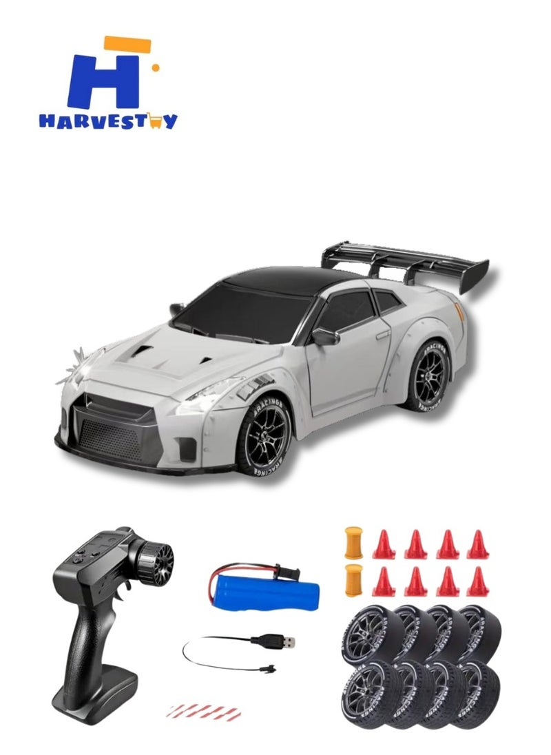 Harvestoy Harvestoy 1:24 Scale RC Drift Car - 2.4Ghz 4WD with Lights, Tires and Obstacle Tool for kids on Birthdays,gifts for kids, toy car for kids  - Image 1