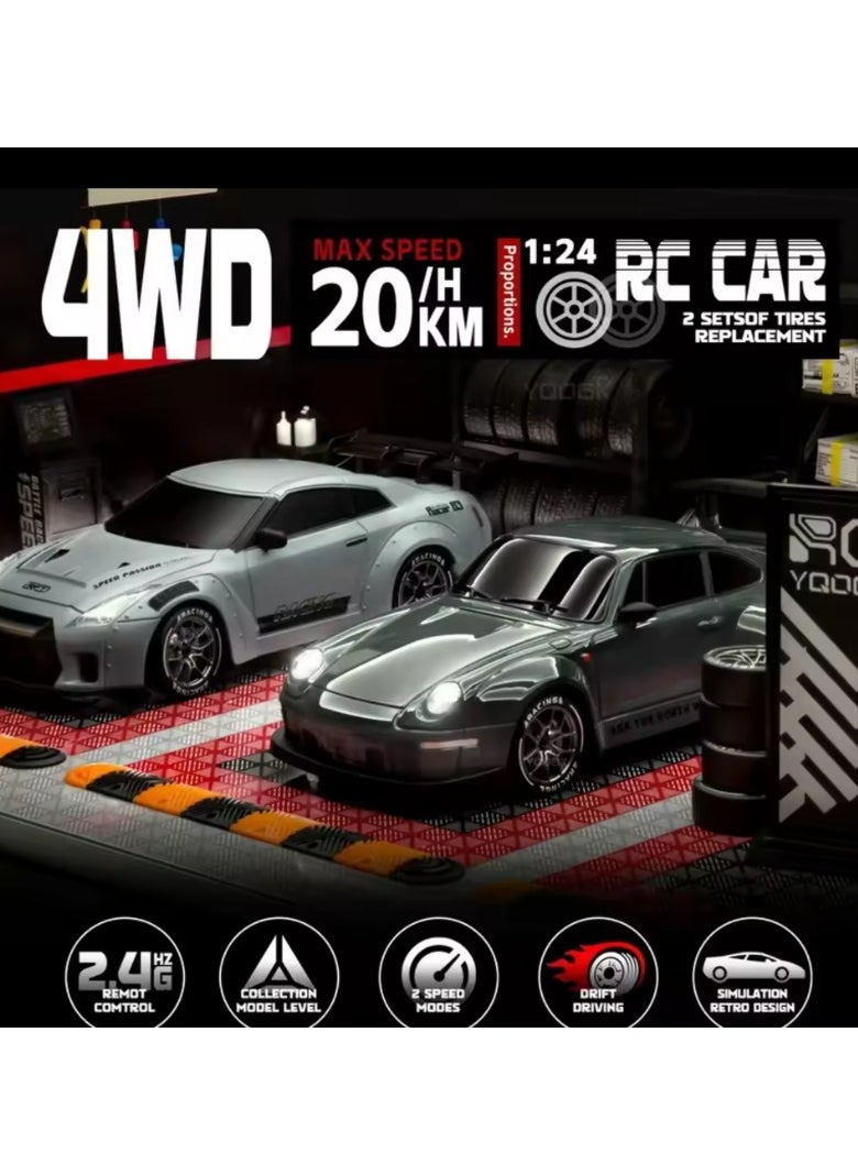 Harvestoy Harvestoy 1:24 Scale RC Drift Car - 2.4Ghz 4WD with Lights, Tires and Obstacle Tool for kids on Birthdays,gifts for kids, toy car for kids  - Image 3