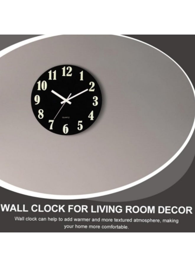 GGEROU Luminous Wall Clock, Silent Wooden Design Night Lights Round Wall Clock, Silent Non-Ticking Battery Operated Round Wall Clocks, 12 Inch  - Image 4