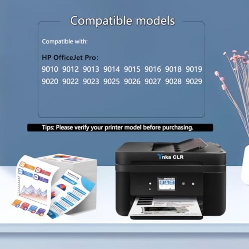 سلسلة OfficeJet Pro 9010-9026؛ الحبر القائم على الصباغ. أسود/سماوي/أرجواني/أصفر؛ حزمة متعددة عالية الإنتاجية لطباعة موثوقة - Image 3