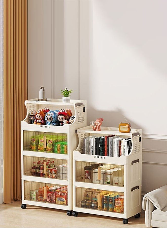 CozyNest 5-Tier Transparent Rolling Storage Rack, 65 cm Wide, for Living Room and Bedroom - Image 5