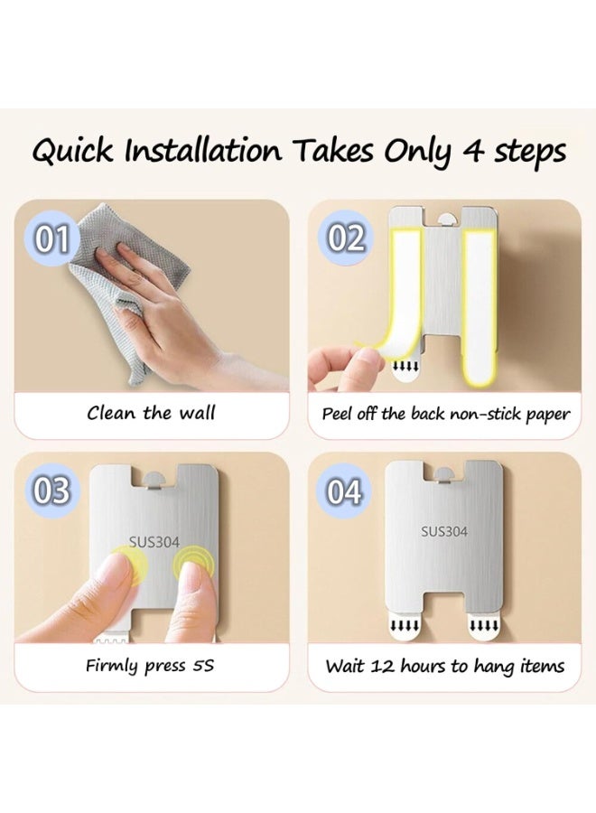 Tanyaz Metal Picture Frame Hangers Damage Free Hanging, Adhesive Sawtooth Picture Hanging Hooks Without Nails No Damage Picture Wall Hangers Art Hanger Hooks for Home Door Closet - Image 3