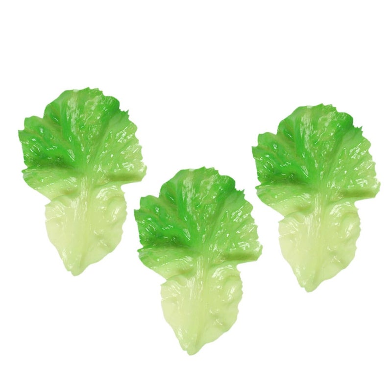 3pcs Artificial Lettuce Leaves Lifelike Vegetable Photography Props for Home Farmhouse Decoration - Image 2