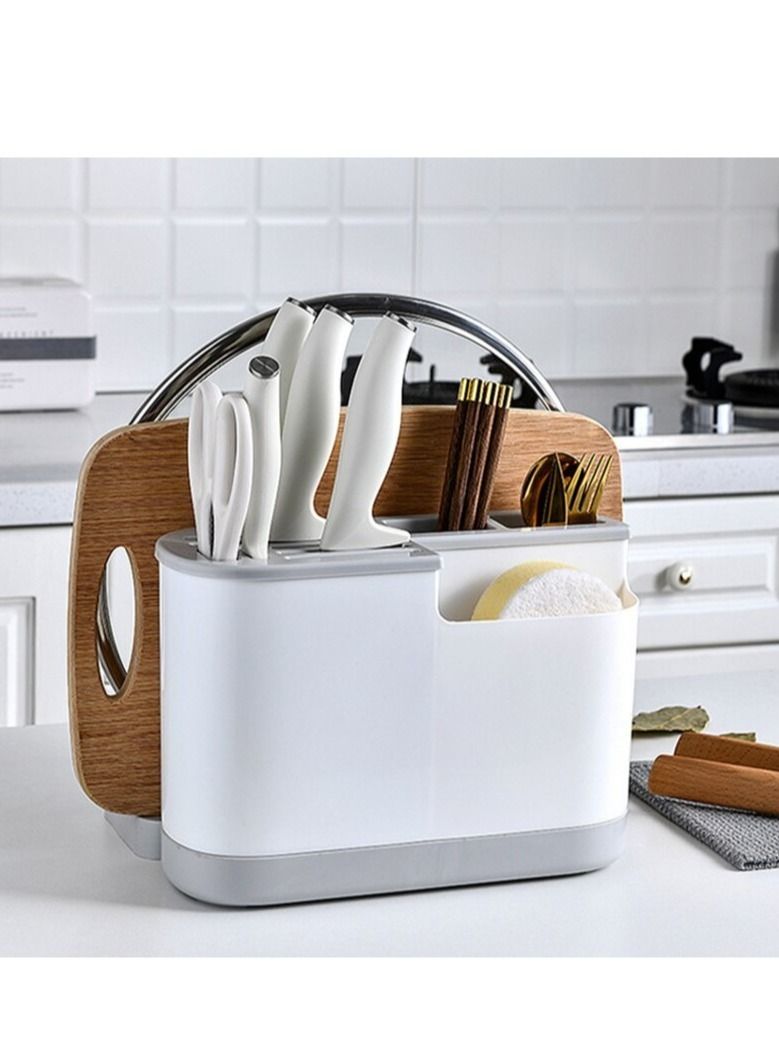 DARIYAH Multi Function Pot Cover Cutting Board Knife Block Storage Holder Box Kitchen Organizer XQ-025 - Image 2