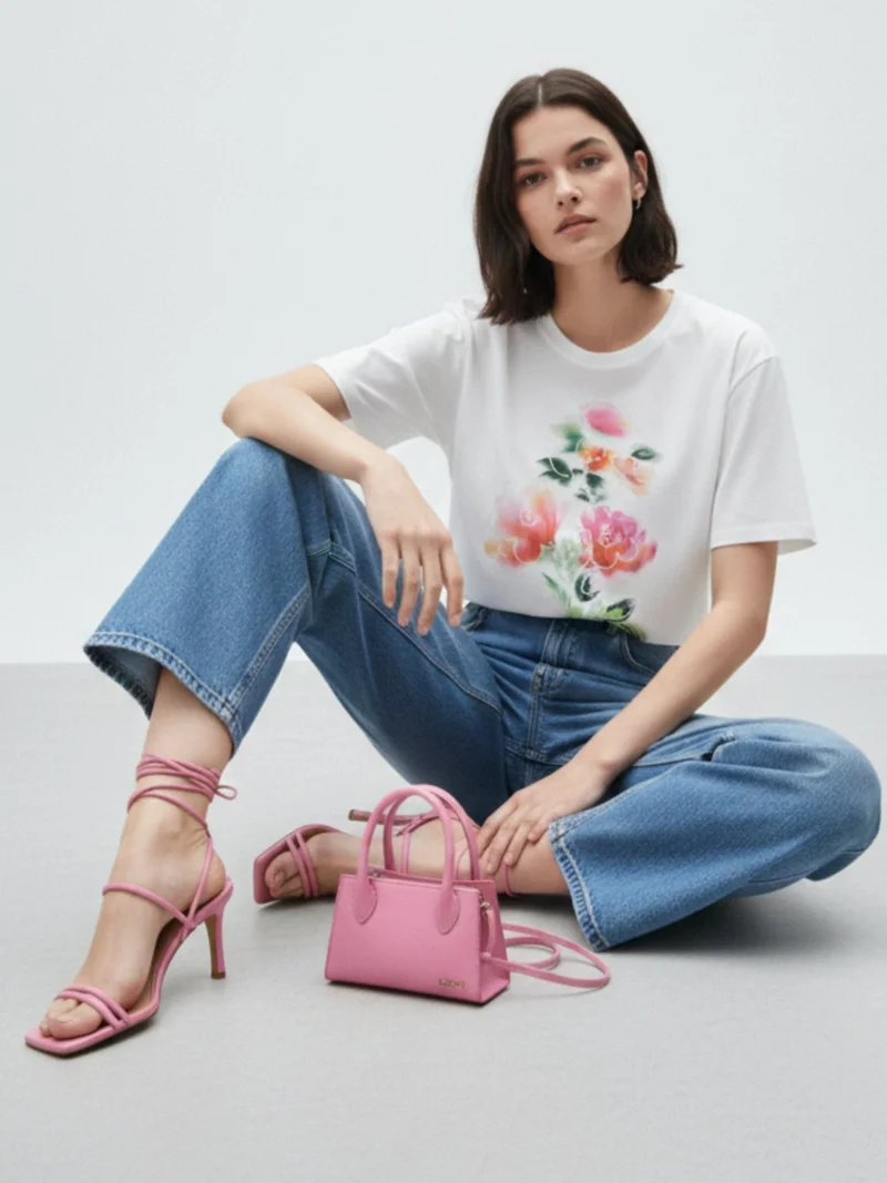 Outzidr  White Graphic Oversized T-Shirt for Women | Best Price UAE