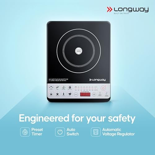 Longway Cruiser IC PB 2000 Watt Induction Cooktop with Auto Shut-Off & Over-Heat Protection With 8 Cooking Mode & BIS Approved (Black, Push Button) - Image 3