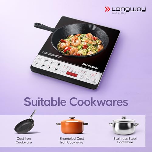Longway Cruiser IC PB 2000 Watt Induction Cooktop with Auto Shut-Off & Over-Heat Protection With 8 Cooking Mode & BIS Approved (Black, Push Button) - Image 4