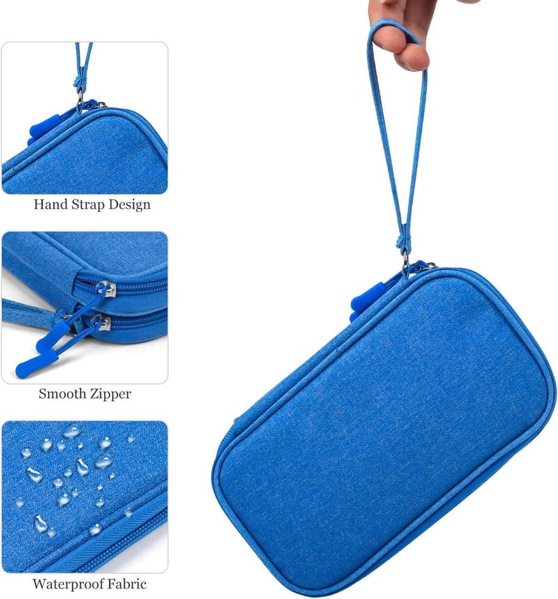 CAOODKDK CAOODKDK Electronics Accessories Organizer Pouch Bag, Electronic Organizer Travel Case Cable Organizer Electronics Accessories Bag for Cable, Charger, SD Card, Business Travel Gadget Bag (Blue)  - Image 5
