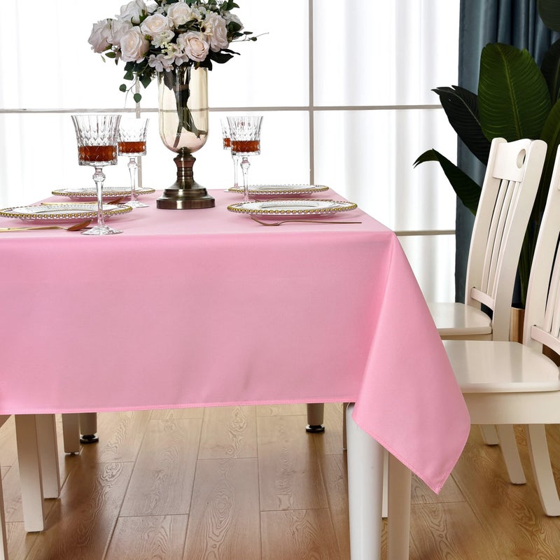 Kaipho Pink Rectangle tablecloth مقاومة للماء مقاومة للبقعة مقاومة للتجاعيد طاولة خالية من القماش 210GSM البوليستر القابل للمساو - Image 5