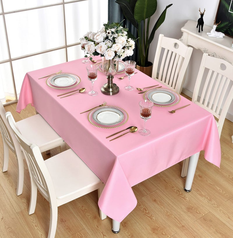 Kaipho Pink Rectangle tablecloth مقاومة للماء مقاومة للبقعة مقاومة للتجاعيد طاولة خالية من القماش 210GSM البوليستر القابل للمساو - Image 1