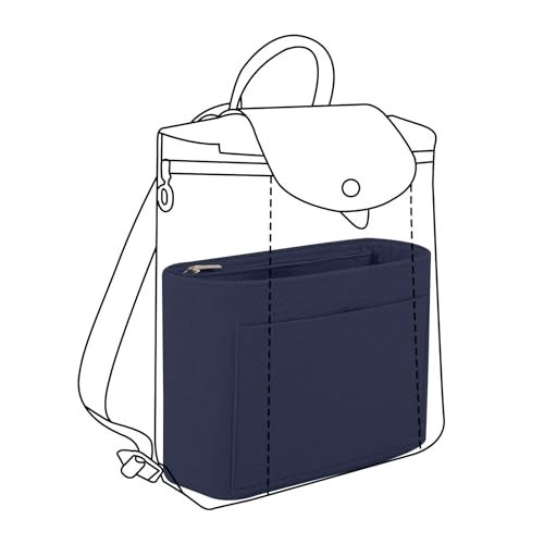 Lckaey Bag Organizer for Le Pliage Backpack - Felt Knapsack Purse Insert - Y083 Blue - Image 1