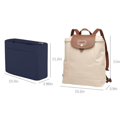 Lckaey Bag Organizer for Le Pliage Backpack - Felt Knapsack Purse Insert - Y083 Blue - Image 3