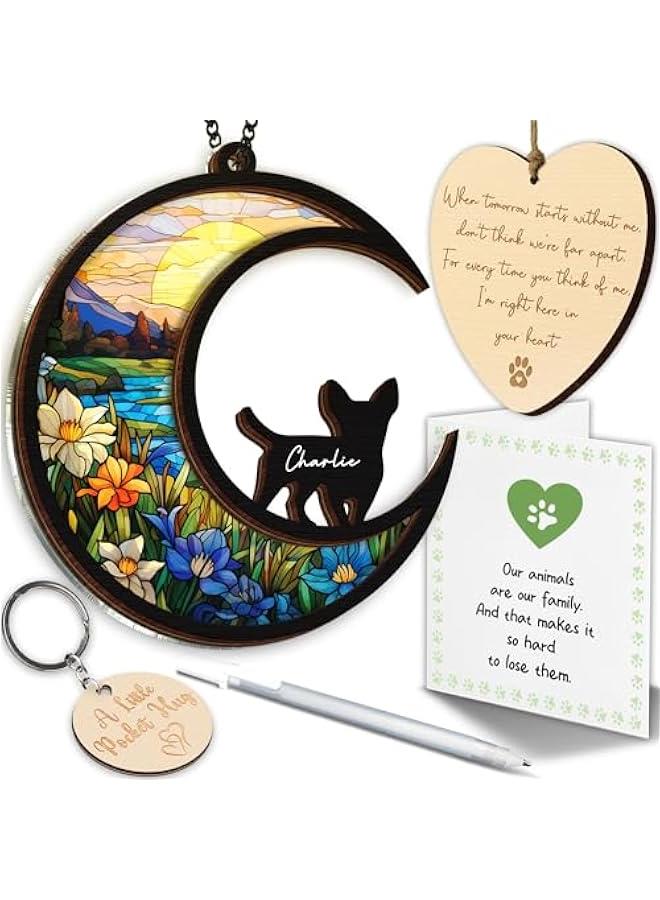 Arabest 6'' Chihuahua Short Hair Memorial Suncatcher, Custom Name Dog Breed, Pet Ornament Window Car Hanging, Sympathy Gift for Loss of Pet, Passed Away Remembrance Gift for Dog Lovers 28-SS1  - Image 1