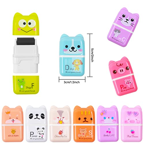 NEPOG 10 Pcs Cute Erasers, Cartoon Animal Themed Roller Eraser, Erasers for Kids, Eraser with Cover and Roller for Kids Office School Supplies - Image 2