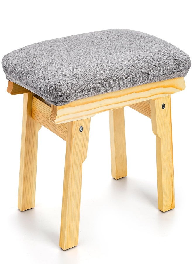 Lawei Small Foot Stool Ottoman, 11 Inch Soft Fabric Foot Rest for Under Desk, Tea Seat Stool with Wood Legs and Padded, Rectangular Footstool for for Sofa Living Room Bedroom Entryway, Easy Assembly - Image 1