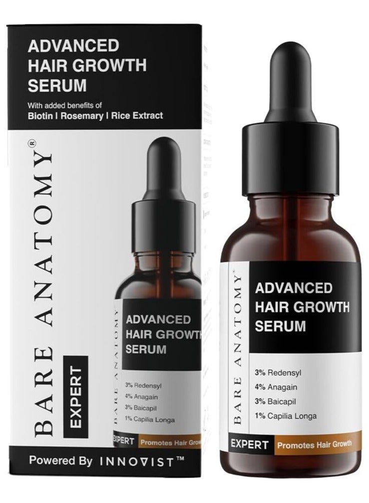 بار_اناتومي مصل نمو الشعر المتقدم 3٪ Redensyl + 4٪ Anagain + 3٪ Baicapil + 1٪ Capilia Longa ، Rosemary ، Biotin & Rice Extract مصل نمو الشعر ومكافحة سقوط الشعر للنساء والرجال 30 مل - Image 1
