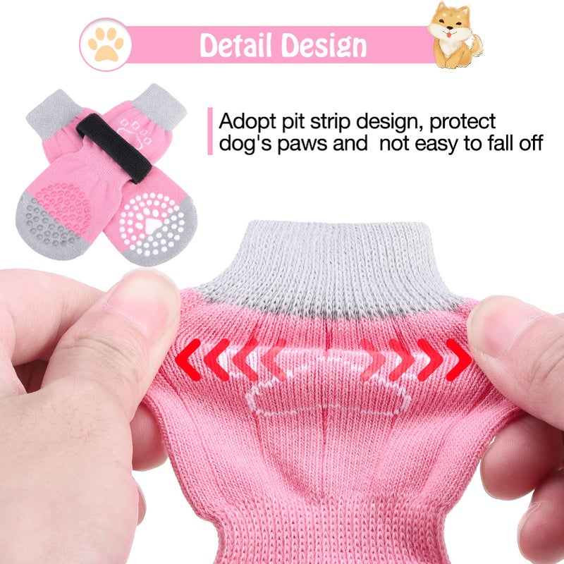 SCENEREAL 6Pcs Anti Slip Dog Socks to Prevent Licking Paws for Hot/Cold Pavement, Dog Grippy Socks for Hardwood Floors, Dog Shoes for Boots & Paw Protectors for Puppy Small Medium Large Senior Dogs - Image 4