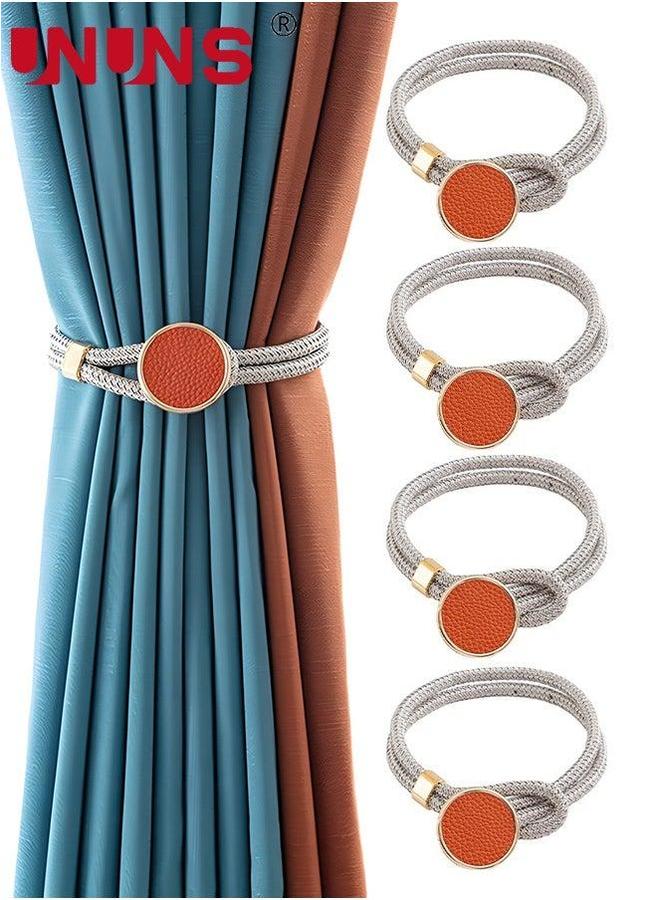 UNUNS 4-Piece Curtain Tieback,Curtain Buckle With Hanging Nail-free Buckle,Decorative Knot Holdbacks For Curtains,Living Room,Office Window Drapery - Image 1