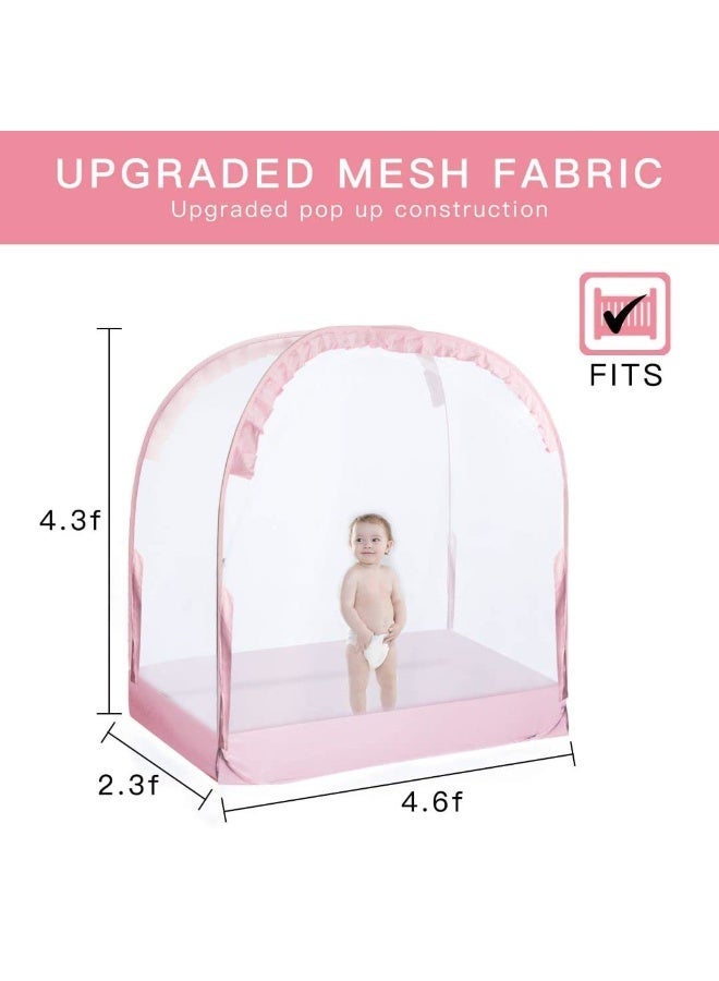 GUDOO Folding baby mosquito net sleeping mosquito net insectproof crib net portable bed tent with Durable Breathable Net Double Zipper suitable for cribs - Image 3
