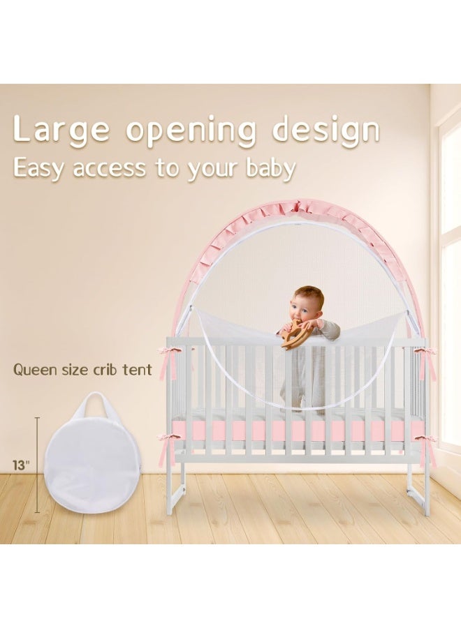GUDOO Folding baby mosquito net sleeping mosquito net insectproof crib net portable bed tent with Durable Breathable Net Double Zipper suitable for cribs - Image 5