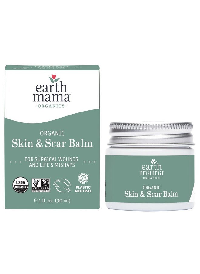 Earth Mama Organic Skin & Scar Balm |C-Section Recovery Skin Care, Pregnancy Stretch Mark Scar Cream With Organic Jojoba Oil, Tamanu Oil & Gotu Kola  - Image 1