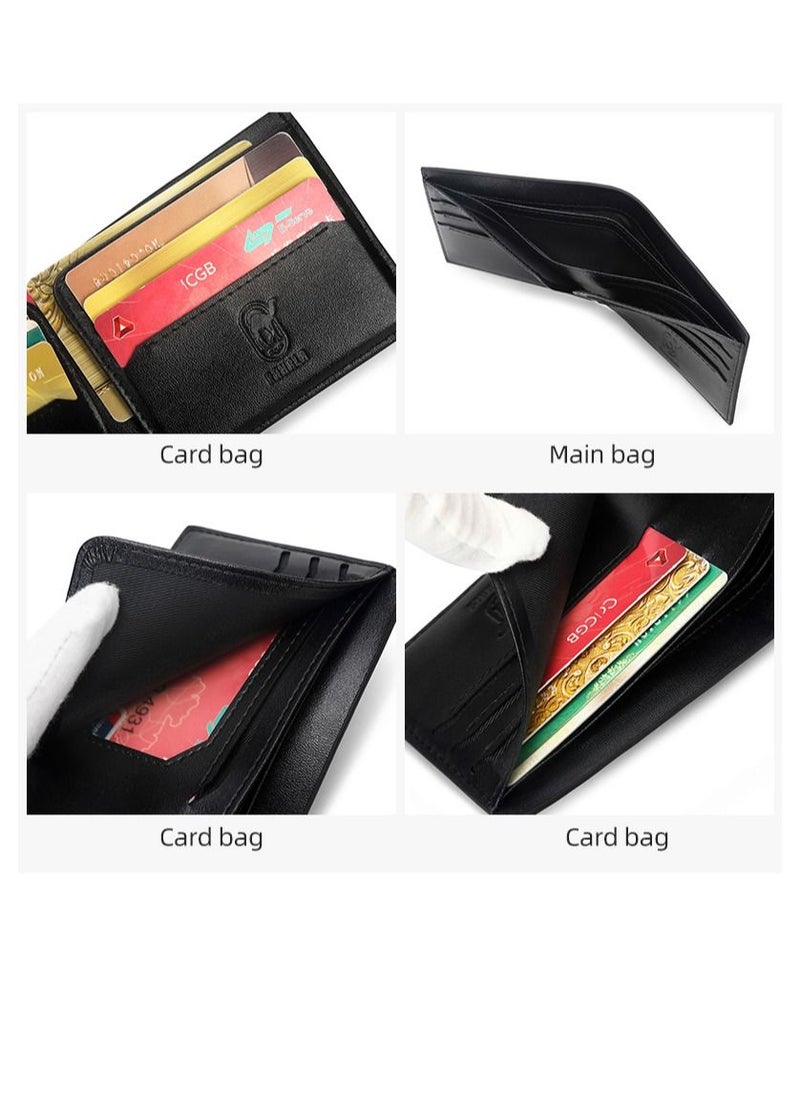 RAHALA - RA104 Genuine Leather Multiple Card Slots Casual Bifold Wallet - Brown - Image 1