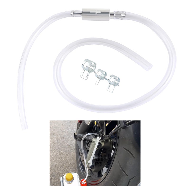 Generic KIFIDAN Motorcycle Brake Bleeder Hose,One Way Check Valve Brake Fluid Bleeder Kit with Tube & Clamp,Universal Motorcycle Accessories Brake System Bleeding Tools for Clutch,Hydraulic Brake  - Image 1